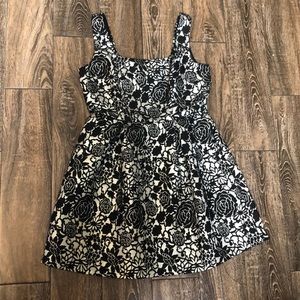 Gold and Black Floral Cocktail Dress